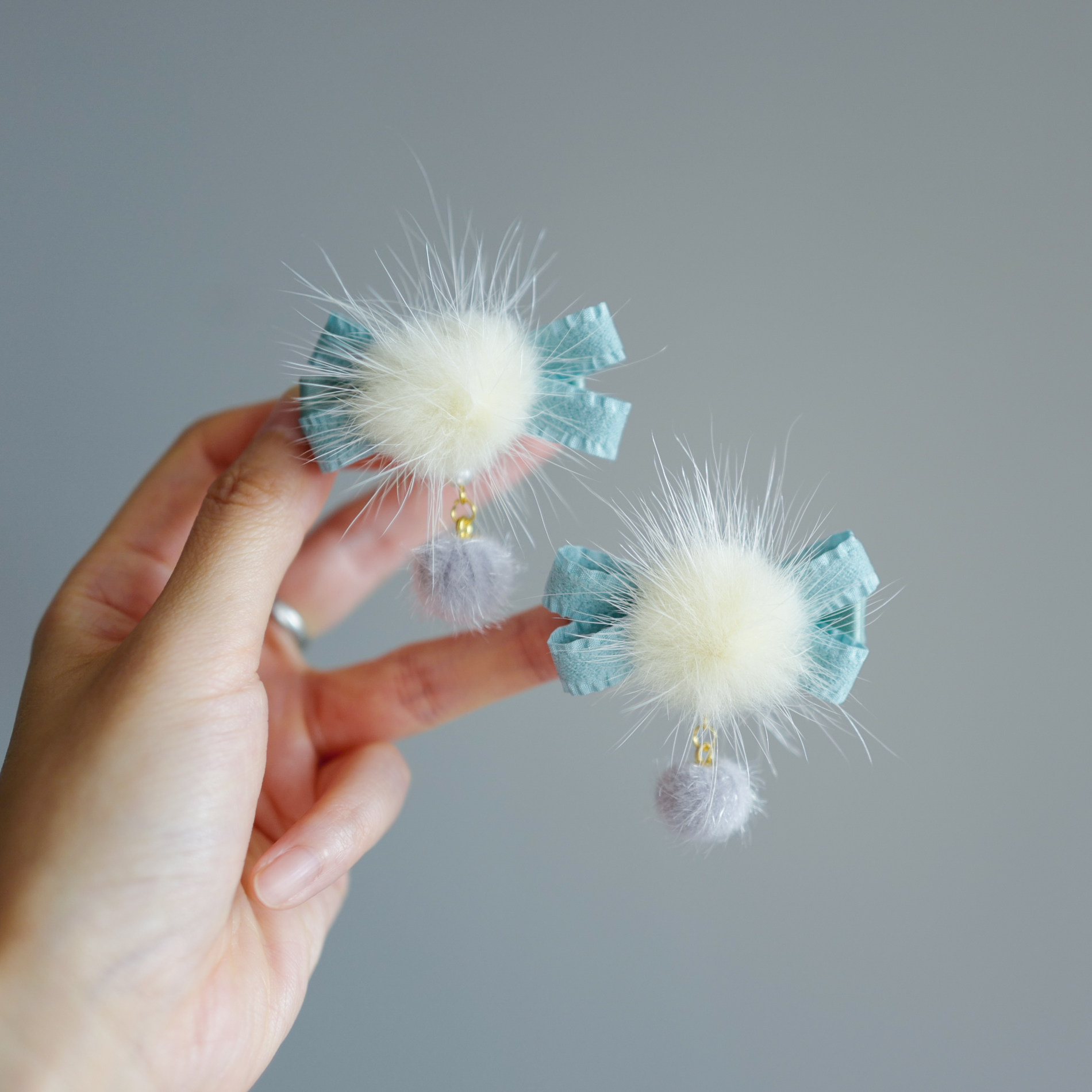 精致手工小吊球儿童对夹汉服发饰配饰貂毛球发夹小女生古装头饰,淘宝优惠券,粉丝福利购,淘宝优惠卷