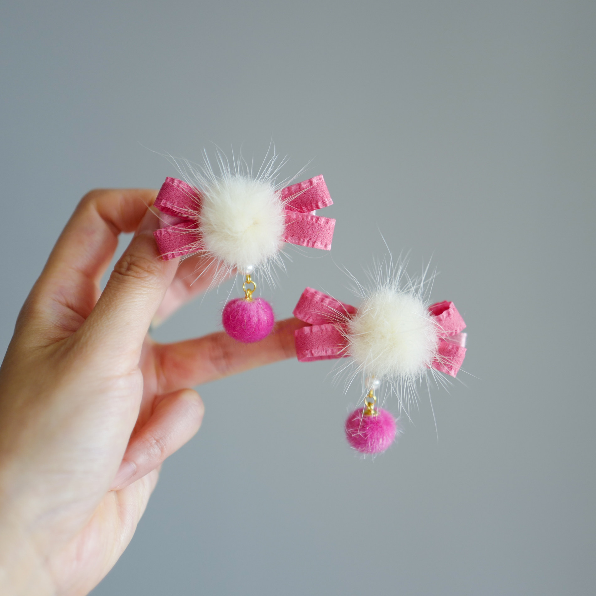 精致手工小吊球儿童对夹汉服发饰配饰貂毛球发夹小女生古装头饰,淘宝优惠券,粉丝福利购,淘宝优惠卷