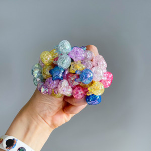 儿童宝宝发饰品晶晶亮爆彩纹卡通婴童发绳小孩扎小辫子橡皮筋一对