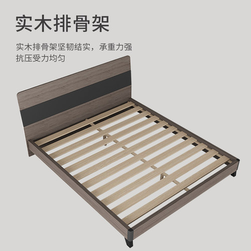 实木床现代简约2022年新款1.8米北欧实木双人床小户型经济型木床 - 图0