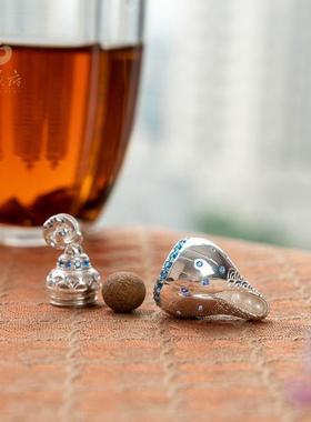 s925纯银吊坠镂空扩香海螺项链可打开可旋转可装香丸藏式民族风