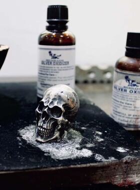 日本骷髅纯银美式风暗黑戒指