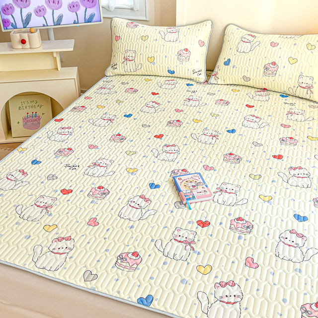 Girls' heart latex mat three-piece set