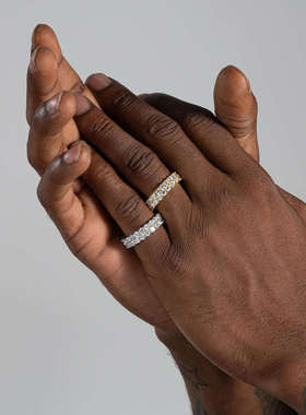 S925纯银D色莫桑石戒指可刻字