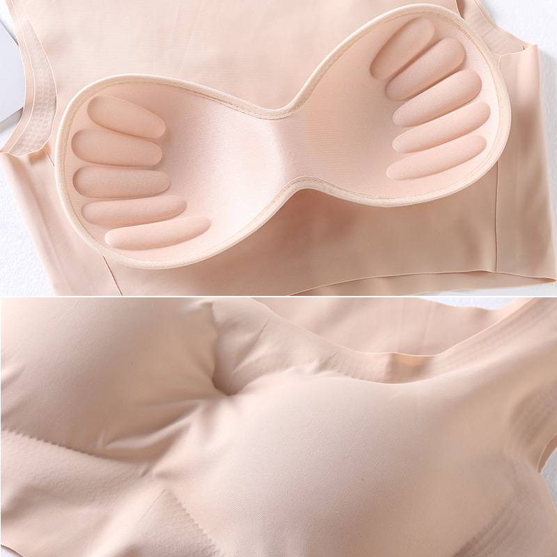 韩茹薇旗舰店日本冰丝无痕内衣女无钢圈薄款抹胸运动背心式裹胸罩聚拢美背文胸3