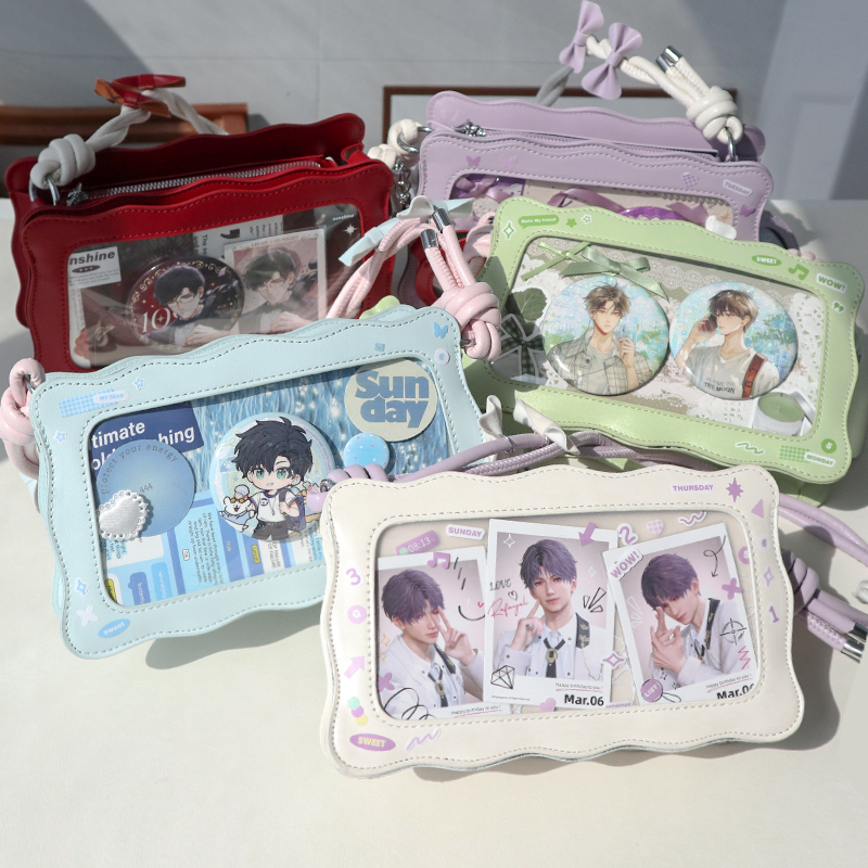 呜咚小铺原创日常百搭甜美透明斜挎吧唧二次元痛包女【桃桃气泡】 - 图3