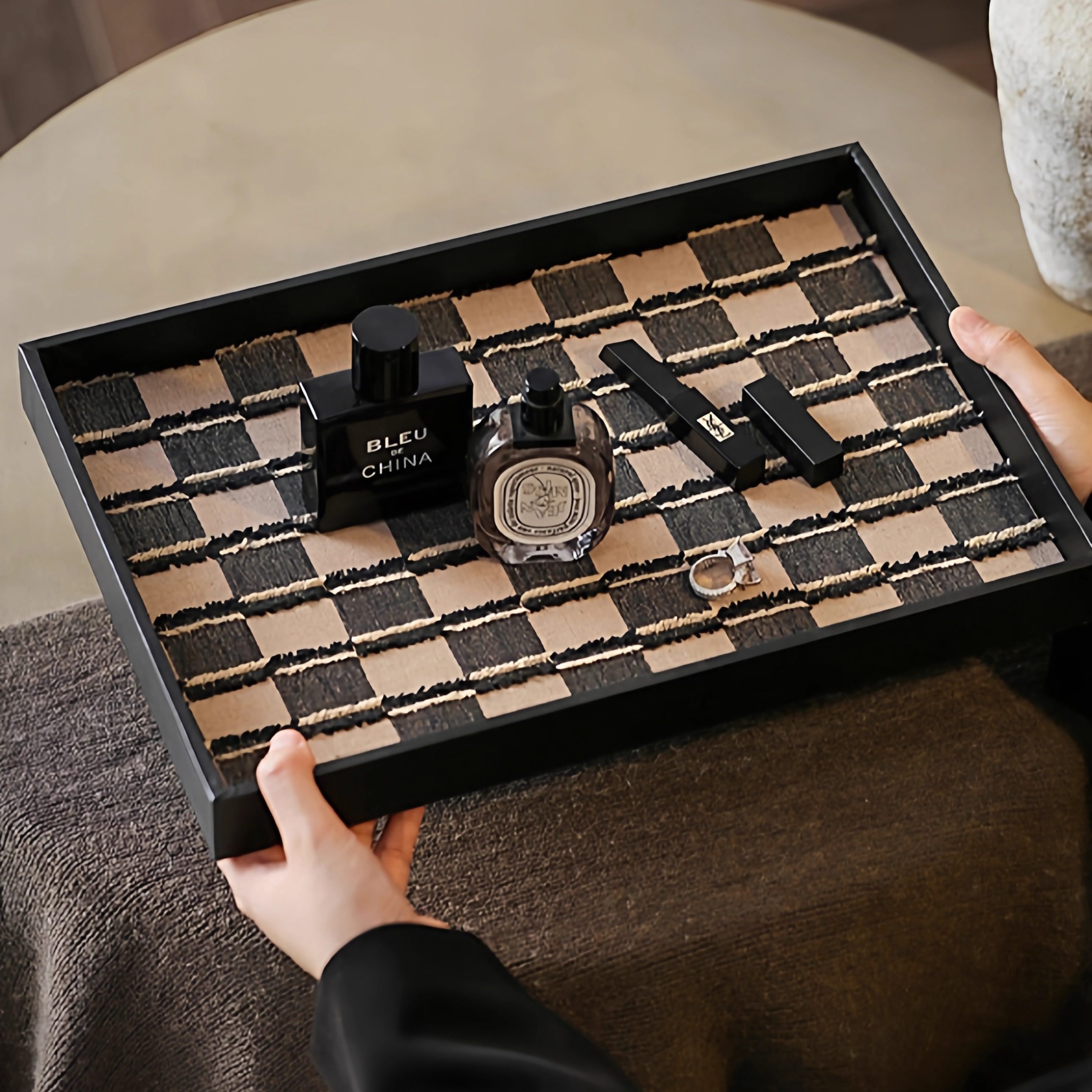 高级感皮革托盘中古风木托盘民宿酒店桌面首饰收纳盘梳妆台香水盘,淘宝优惠券,粉丝福利购,淘宝优惠卷