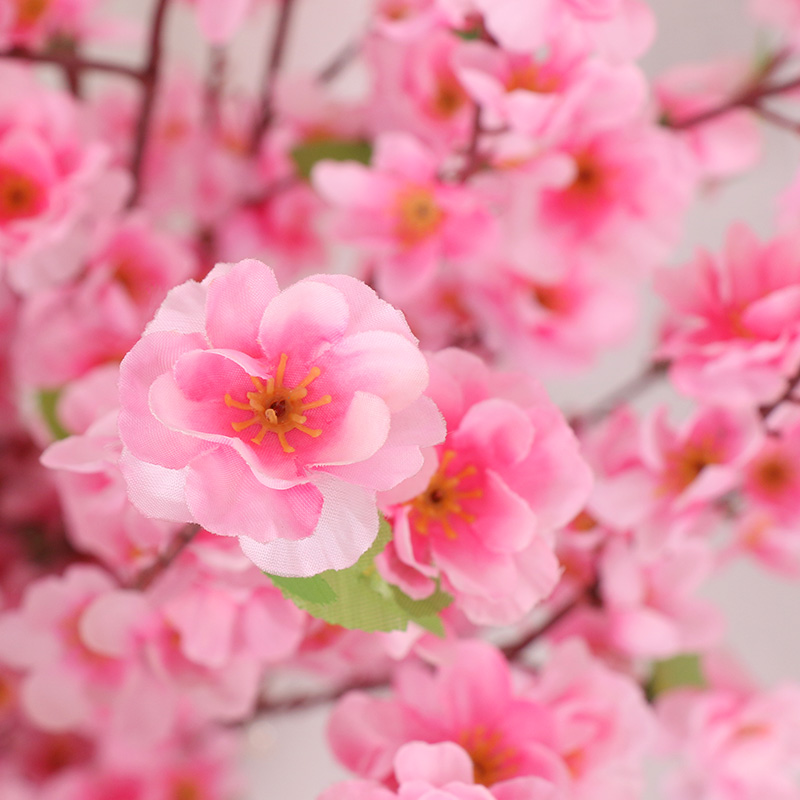 仿真桃花枝客厅假腊梅花单支塑料花干花摆件室内装饰树落地樱花枝