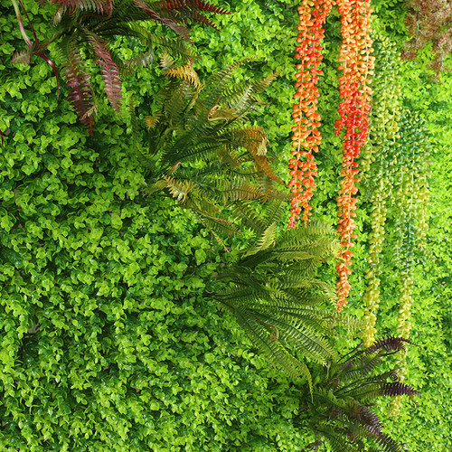 仿真植物墙配饰绿植墙配件波斯叶仿草壁挂室内绿色背景墙阳台装饰 - 图0