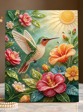蜂乌戏繁花2026新款DIY珍珠画手工制作立体客厅钻石画高级装饰品