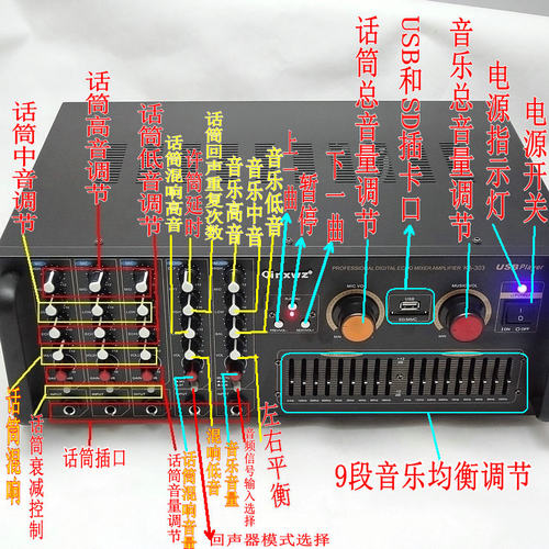 1200W插卡KTV功放家用卡拉OK功放机专业大功率家庭电脑蓝牙功放器 - 图0