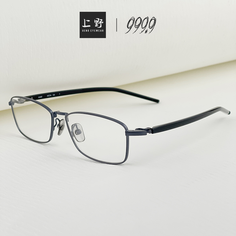 日本999.9FOUR NINES钛金属方形商务男士眼镜框男款近视女S-648T - 图1