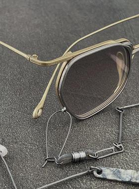 纯钛多边形夹片太阳镜可配眼镜链