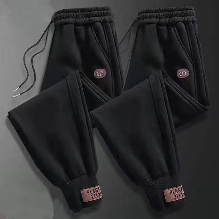 清仓特价外贸撤回秋冬季运动男裤大码加绒休闲裤男士宽松束脚卫裤