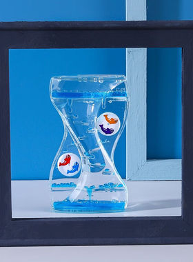 木丁丁旋转风车双轮减压油滴液体沙漏计时器创意家居装饰摆件儿童