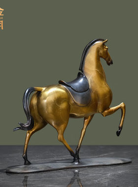 铜金岁月《马上金安》马摆件铜工艺品公司办公室客厅书房玄关装饰