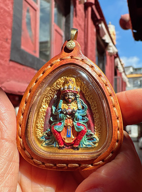 【藏玺物与悟/缘】牛皮壳古法彩绘扎基拉姆擦擦吊坠 赠挂绳西藏发