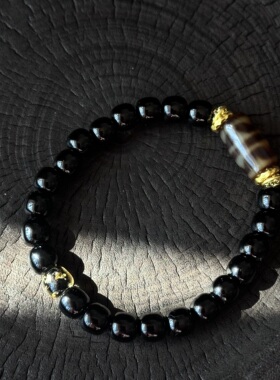 【藏玺·物与悟】原创款DIY双牙牙天珠玛瑙手串情侣款多样性发货