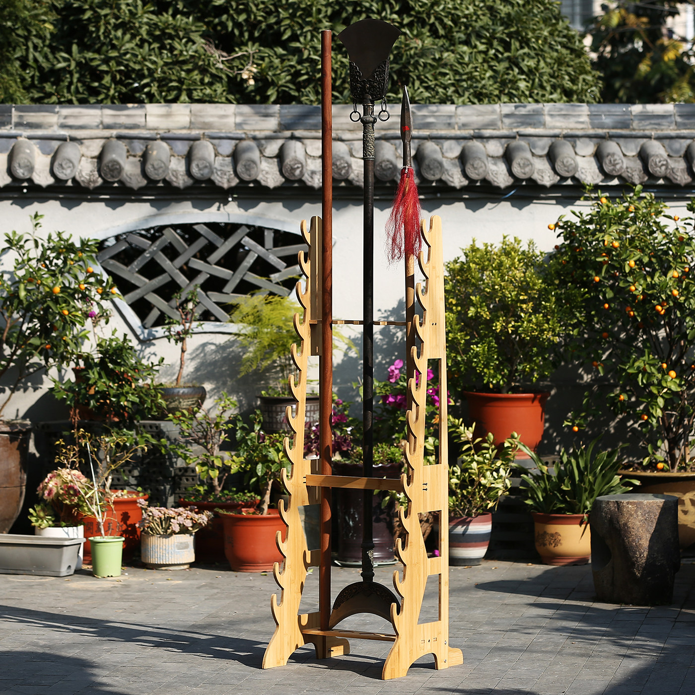 落地一体刀剑架剑托立式十八搬兵器架武术器械关公架长戟枪钺棍架,淘宝优惠券,粉丝福利购,淘宝优惠卷