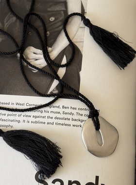 大米饰品】不规则哑光镂空圆形长款项链小众毛衣链2025新款爆款女