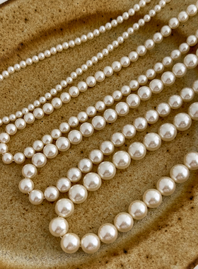 大米饰品】珍珠项链2024冬新款爆款元宝扣轻奢小众高级感毛衣链女