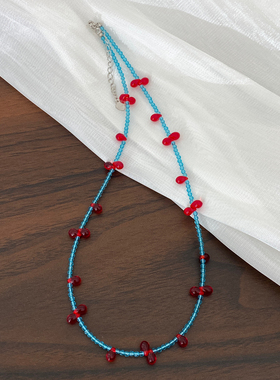 高保色彩色捷克琉璃珠串珠项链