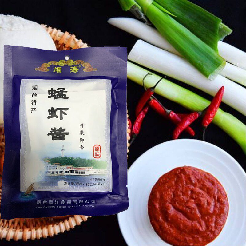 烟海蜢虾酱整箱40袋即食新鲜佐餐下饭酱烟台猛子虾酱青洋海鲜酱