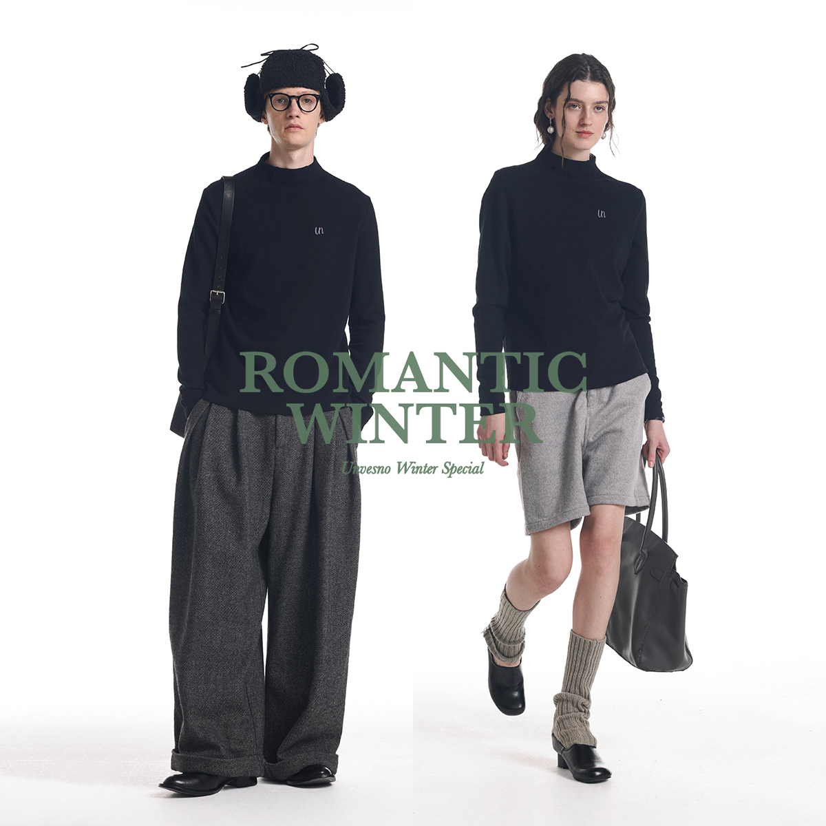 【显瘦修身】Unvesno(UN)刺绣亲肤莱赛尔羊毛混纺保暖打底衫T恤 - 图3