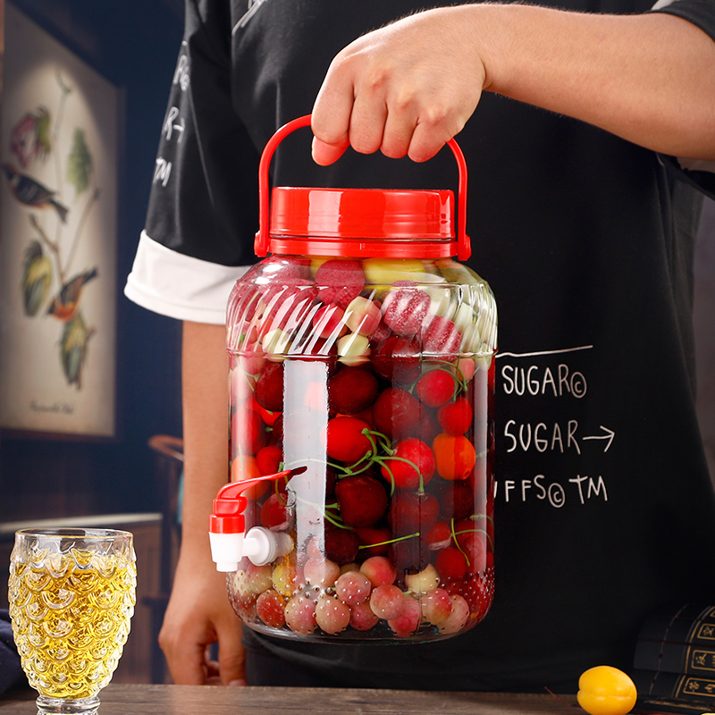 Bubble wine glass bottle sealed jar with faucet household enzyme