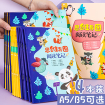 Thinking Guide Map Reading Comprehension Training Elementary School Students Special Reading Notebook b5 Painting Diary Day Accumulation Months Tired Words Good Sentences Good Sentence of the Children Reading Records Card 23 4th grade