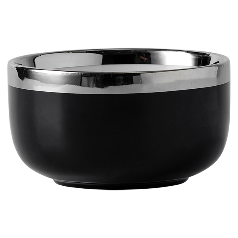 轻奢银边黑色陶瓷餐具简约家用高颜值鱼盘西餐盘汤碗饭碗套装组合,淘宝优惠券,粉丝福利购,淘宝优惠卷