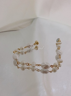 气质网红不规则珍珠女手链磁铁扣