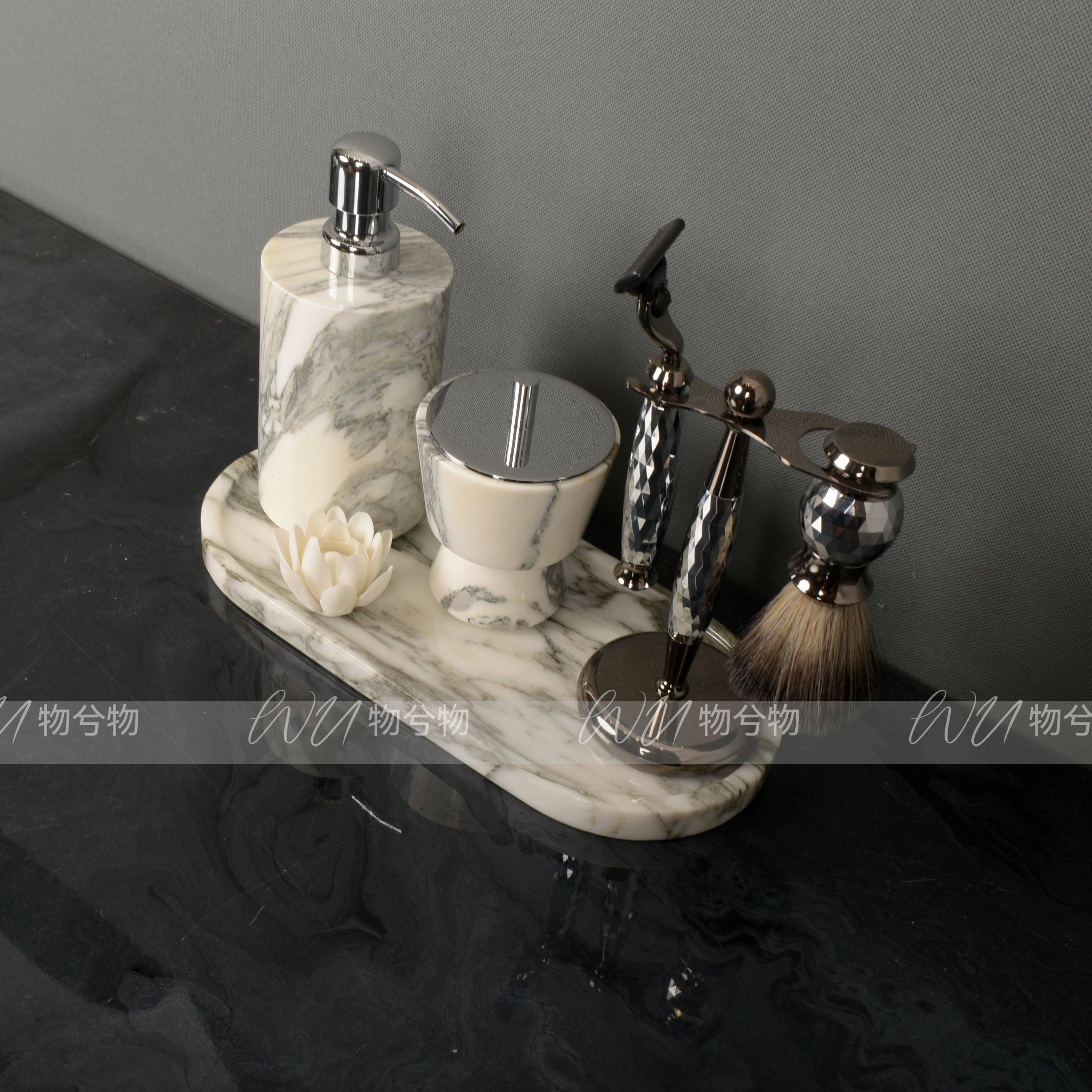 WU 物兮物 新中式现代样板间售楼处卫浴组托盘香薰摆件马毛纸巾盒,淘宝优惠券,粉丝福利购,淘宝优惠卷