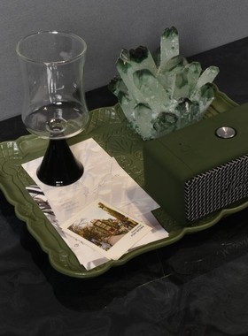 WU.物兮物 托盘软装搭配绿色组飘窗床头柜小边几音响晶石酒具摆件