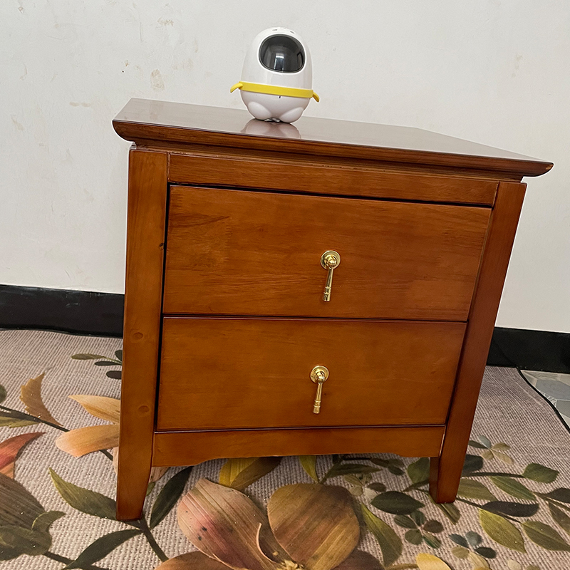 实木床头柜新中式出租房用免安装简约现代ins风橡胶木迷你收纳柜 - 图2