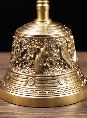 精工道家黄铜八卦铃三清铃三叉铃