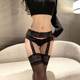 Red -border black stockings camisole integrated sexy lace love stockings ultra -thin anti -hook silk leg ring over knee strap