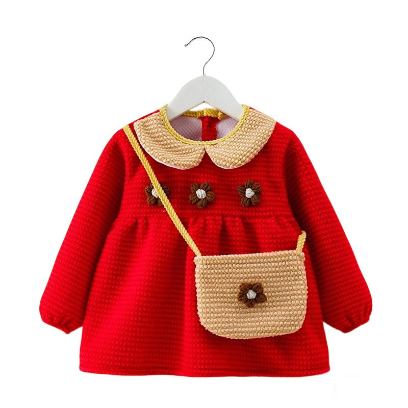 New autumn and winter princess dress children's smock baby girl bib foreign style outer wear protective clothing waterproof reverse wearing apron