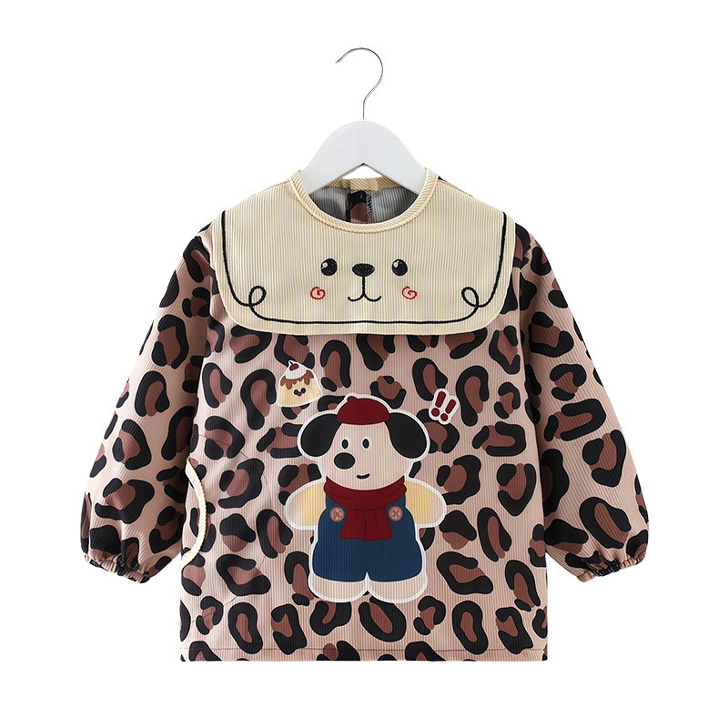 New style children's autumn and winter outer wear smock, waterproof, anti-dirty, western-style, male and female baby eating bib, baby reverse wear protection