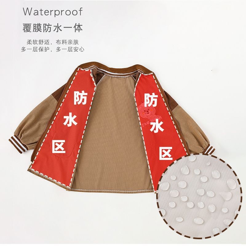 New style baby is wearing a smock, children's extended style waterproof bib for eating, big children's kindergarten eating apron, waterproof