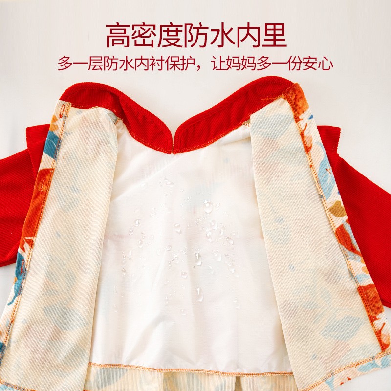 Girls' New Year's greetings clothes, Chinese style baby coveralls, new eating bibs, winter Hanfu, New Year's clothes, princess skirts and protective clothing