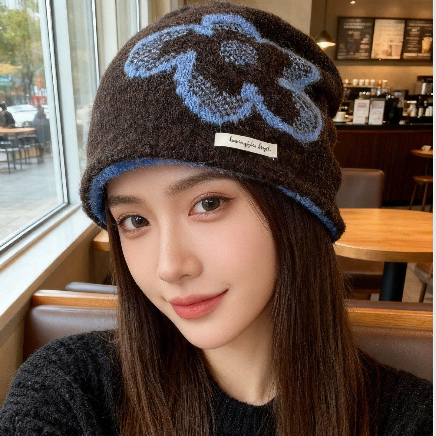 2025新款韩版复古提花针织帽子女秋冬季百搭保暖护耳显脸小包头帽,淘宝优惠券,粉丝福利购,淘宝优惠卷