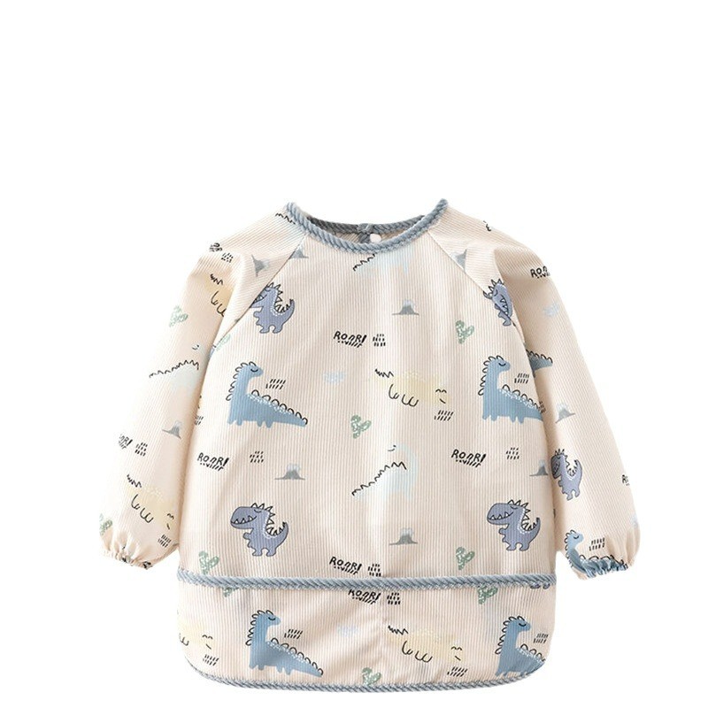 Baby smock, autumn and winter corduroy children's apron, waterproof and anti-dirty bib, baby protective smock, reverse dressing when eating