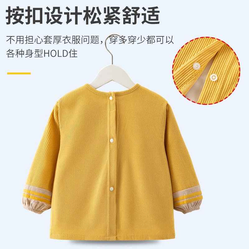 Baby boy's smock, eating bib, autumn and winter waterproof, anti-dirty, foreign-style outer wear, children's protective apron, toddler's reverse dressing
