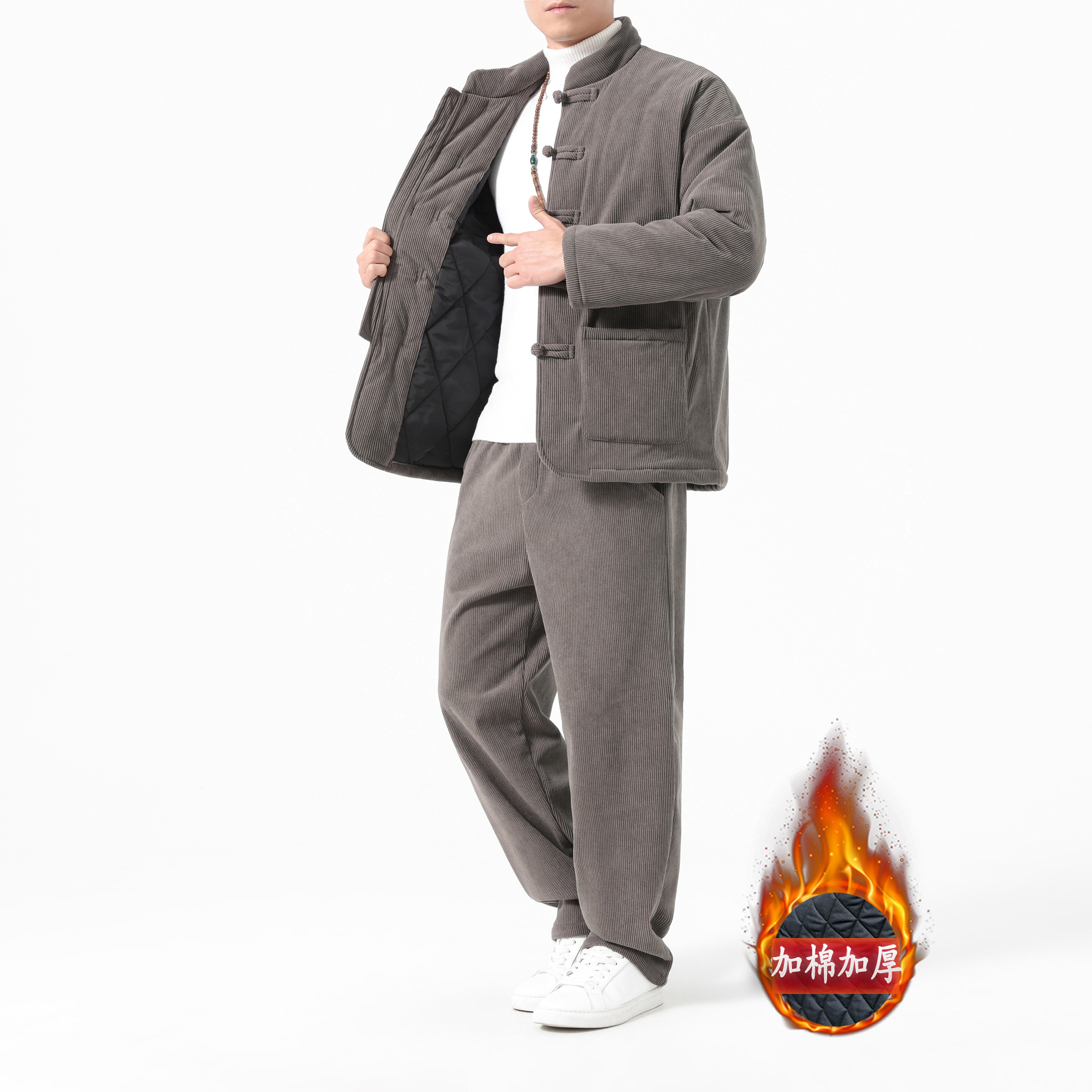 2025新款唐装男冬季加厚保暖棉服休闲套装中老年爸爸装中国风衣服,淘宝优惠券,粉丝福利购,淘宝优惠卷