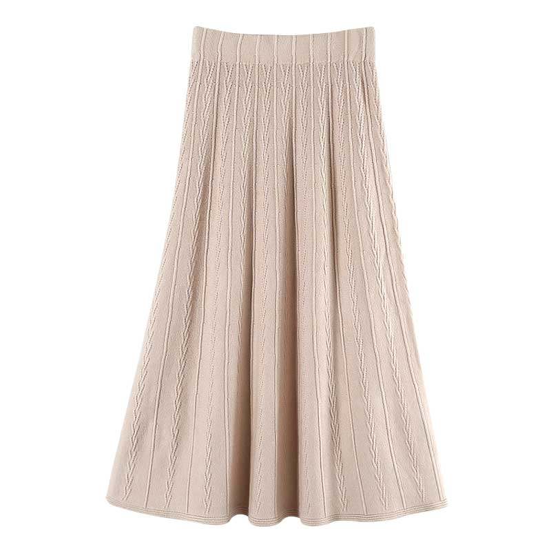 针织中长款高腰a字2020年半身裙 泛雅半身裙