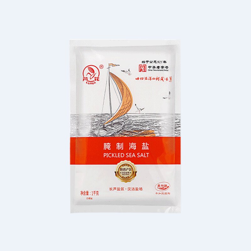 芦花牌海盐 腌制海盐 1kg*2袋 不添加抗结剂 不加碘 大颗粒泡菜盐 - 图3