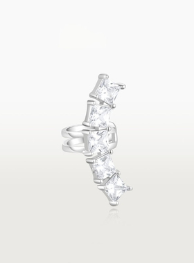 轻奢高级感欧美精致超闪璀璨方钻耳夹小众设计甜酷风不规则耳骨夹