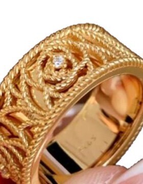 Vintage中古老钱风镂空藤编玫瑰花戒指宫廷复古宽版小众独特指环