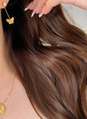 法式轻奢复古高级圆钻碎冰冰蝴蝶手链耳钉项链新中式百搭精致套装